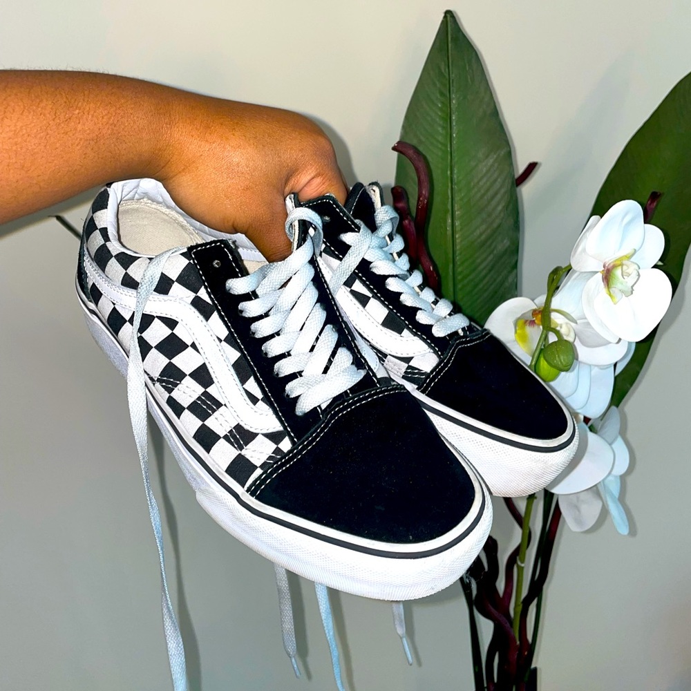 Vans Old Skool Platform Checkerboard Men 7 Women Size 8.5 UK 6.0 EUR 39 CM 25.0